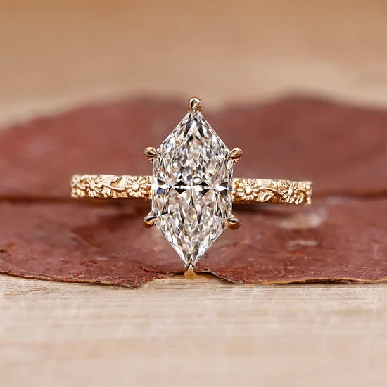 Dutch Marquise Cut Art Deco Engagement Ring